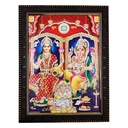 Shubh Labh Ganesh Laxmi Framed Photo (14.5 x 18 Inches)